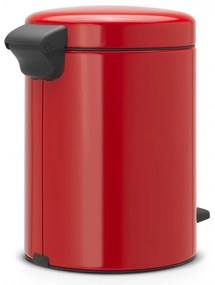 Кош за боклук с педал Brabantia NewIcon 649006, 5 л, Леко затваряне, Противоплъзгаща основа, Червен