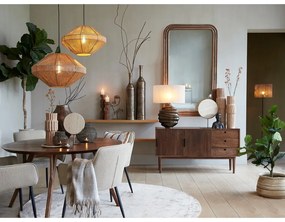 Кафява кръгла трапезна маса с акациев плот ø 140 cm Quenza – Light &amp; Living