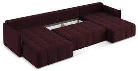 Бордо разтегателен ъглов диван с място за съхранение (U форма) Moku – Makamii