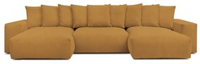 Ъглов диван от рипсено кадифе в цвят горчица Voltaire – Bobochic Paris