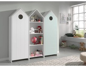 Отворен детски гардероб в бял и светлосин цвят 173x171,5 cm CASAMI – Vipack
