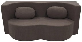 Кафяв компресиран разтегателен диван с размери 200 x 80 cm