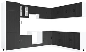 3314982 vidaXL Комплект кухненски шкафове от 14 части Lucca, инженерно дърво