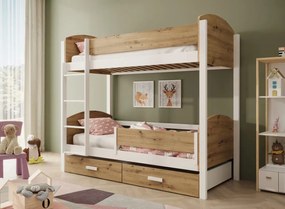 Двуетажно легло Jacky plus-Бяло-Артизиан-200 x 90