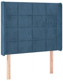 3119614 vidaXL Горна табла за легло с уши, тъмносиня,83x16x118/128 см, кадифе