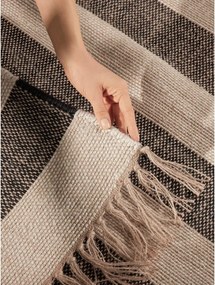 Черен/кремав двустранен/ръчно изработен ютен килим 160x230 cm Playa – Hanse Home