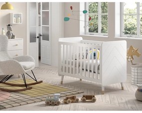 Бяло детско креватче от масивен бор 60x120 cm BILLY – Vipack
