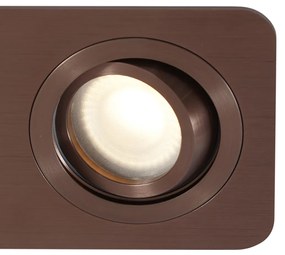 Комплект от 6 заоблени вградени спота тъмен бронз GU10 50mm въртящи се и накланящи се IP44 2-светлини - Alberto