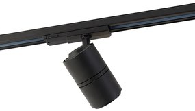Модерен димируем 3-фазен релсов прожектор черен с LED 3000K - Ruler 38