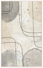 Сиво-кремав килим подходящ за пране 160x230 cm Simple Lines – Mila Home