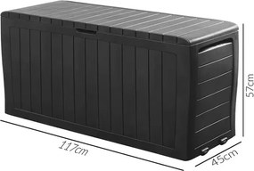 Градинска кутия за съхранение Marvel Plus 270 л с колела и заключващ се капак