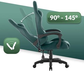 Геймърски стол HC-1000 GREEN - кадифена тъкан