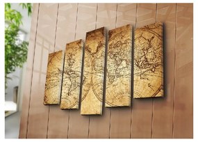 Картина от няколко части Голяма карта на света, 105 x 70 cm - Wallity