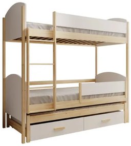 Двуетажно легло Лия-бяло естествен-180 x 80