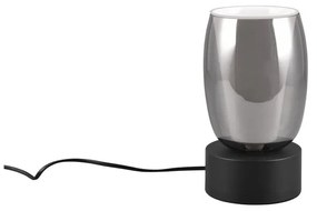 Настолна лампа със стъклен абажур в черно и сребристо (височина 24 cm) Barret - Trio Select