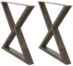 4012735 vidaXL Крака за трапезарна маса, 2 бр., естествена стомана, 90 x (72-73,3) см, стомана