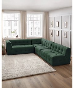 Тъмнозелен ъглов диван (ляв ъгъл) Kleber - Bobochic Paris