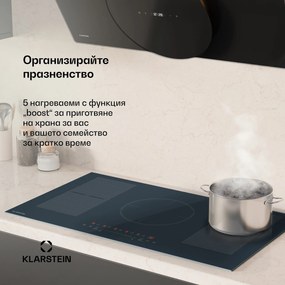 Klarstein Delicatessa 90 Full Flex индукционен плот за вграждане, 9500 W, Flexi зона, Booster, Индукция