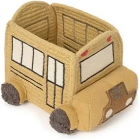 Текстилна детска кошница за играчки в цвят жълта охра 22x19x15 cm School Bus – Lorena Canals