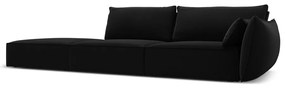 Черен кадифен диван десен ъгъл 264 cm Vanda – Mazzini Sofas