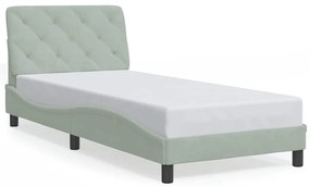 3207887 vidaXL Рамка за легло без матрак, светлосива, 80x200 см, кадифе