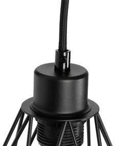 Рустикална стенна лампа черна с дърво - Chon