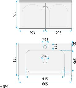 Комплект мебели за баня с мивка Denver 60cm Creme