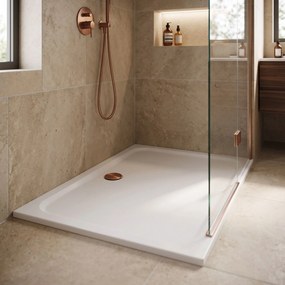 Корито за душ кабина-акрилно Rea Belmond White 80x100 Brush Copper