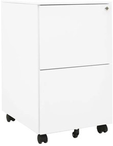 335974 vidaXL Мобилен офис шкаф, бял, 39x45x67см, стомана