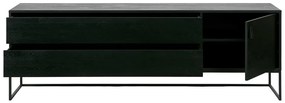 Черна маса за телевизор от масивен ясен 180x61x44 cm Silas – WOOOD