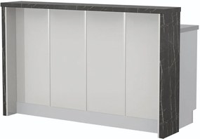Островна кухненска пейка Modena-Length: 160 cm.-White glossy-Black Stone