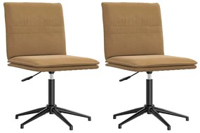 3315375 vidaXL Трапезни столове, 2 бр, кафяви, кадифе