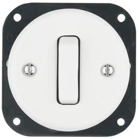 Bohemia-Design - Порцеланов ретро едноклавишен безрамков ключ за звънец, бял