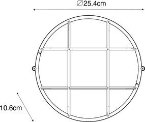Индустриален външен стенен аплик тъмно сив IP44 - Hanneke