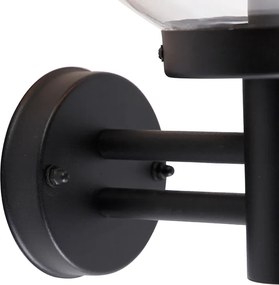 Външна стенна лампа черна с пластмаса IP44 неръждаема стомана - Sfera