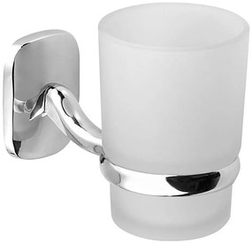 Aqualine - Стенна поставка за четки за зъби RUMBA млечен стъкло/лъскав хром