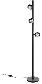LED подова лампа в черен и сребрист цвят (височина 150 cm) Orbit – Trio Select