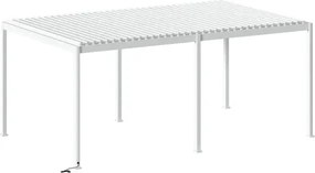 Електрическа пергола Hesperide Evora, Бял алуминий, 6x3.6 m