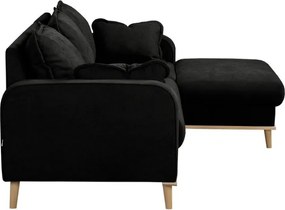 Черен ъглов диван (десен ъгъл) Beata - Ropez