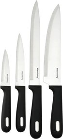Комплект ножове и дъски за рязане Klausberg KB 7980, 8 части, Неръждаема стомана, Стойка, Черен/инокс