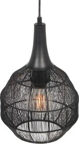 Матово черно висящо осветително тяло с метален абажур Soraya – Trio