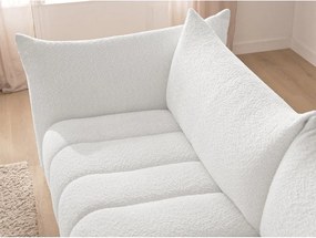 Бял ъглов диван от прежда с примки от букле (ляв ъгъл) Azra – Bobochic Paris