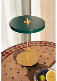 Зелена LED затъмняваща се настолна лампа с метален абажур (височина 31 cm) Asteria Move – UMAGE