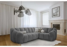 Сив ъглов диван (десен ъгъл/L форма) Shell – Miuform