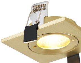 Комплект от 6 модерни вградени спота златен квадрат IP44 - Xena