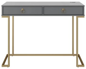 Сива работна маса Camila - CosmoLiving by Cosmopolitan