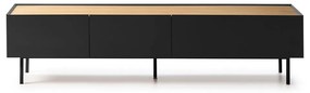 Черна/естествена маса за телевизор от декор от дъб 180x45 cm Arista – Teulat