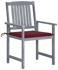 3078231 vidaXL Градински столове с възглавници, 8 бр, акация масив, сиви