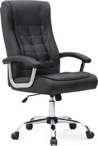 Офис стол Vision от PU кожа в черен цвят 63x70x112/120см.