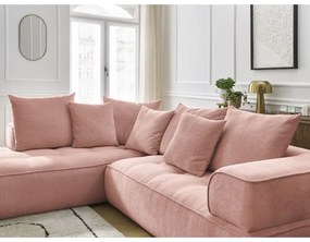 Розов шенилов ъглов диван (ляв ъгъл/L форма) Whesley – Bobochic Paris